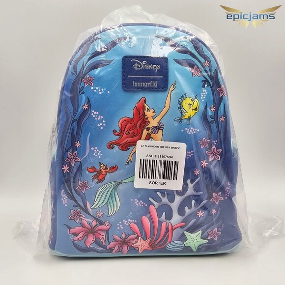 Loungefly Disney The Little Mermaid Under The Sea Mini Backpack - Picture 9 of 9